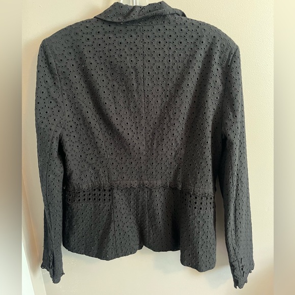 CAbi Black Flamenco Eyelet Blazer Long Sleeve Blazer Jacket EUC Sz 8 - Picture 4 of 10